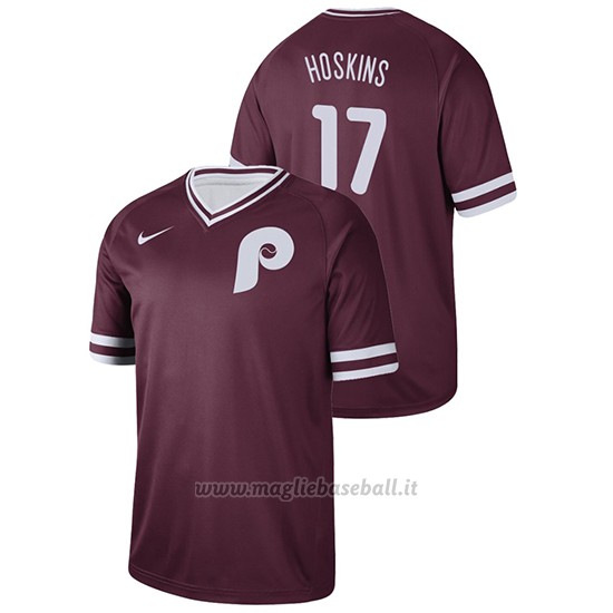 Maglia Baseball Uomo Philadelphia Phillies Rhys Hoskins Cooperstown Collection Legend Marronee